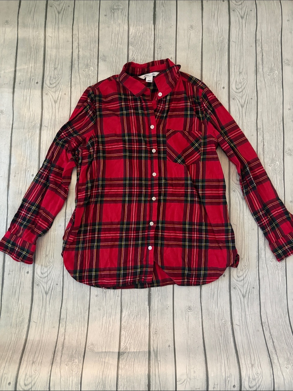 Old Navy Red Plaid Button-Down Shirt